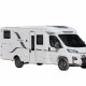 Camping-car blanc Fleurette Migrateur sur fond blanc