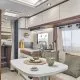 Intérieur moderne de camping-car avec cuisine et coin repas